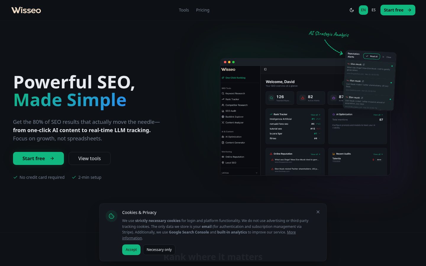 Wisseo Homepage