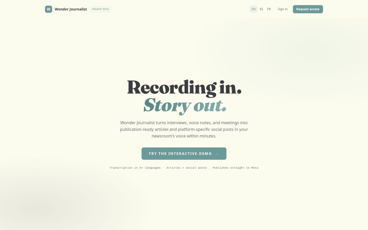 Wonder Journalist Homepage