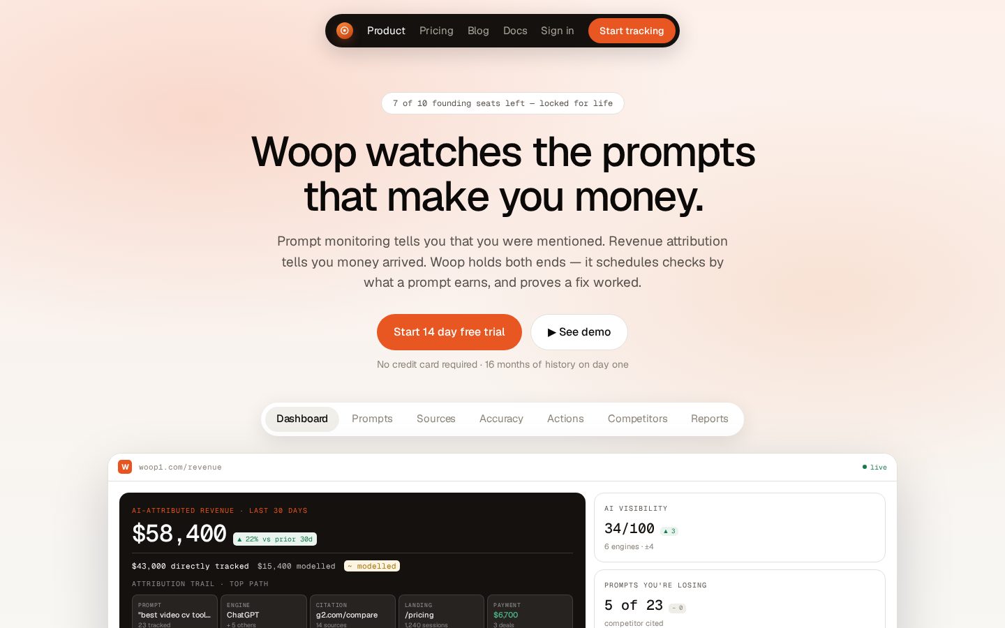 Woop AI Homepage