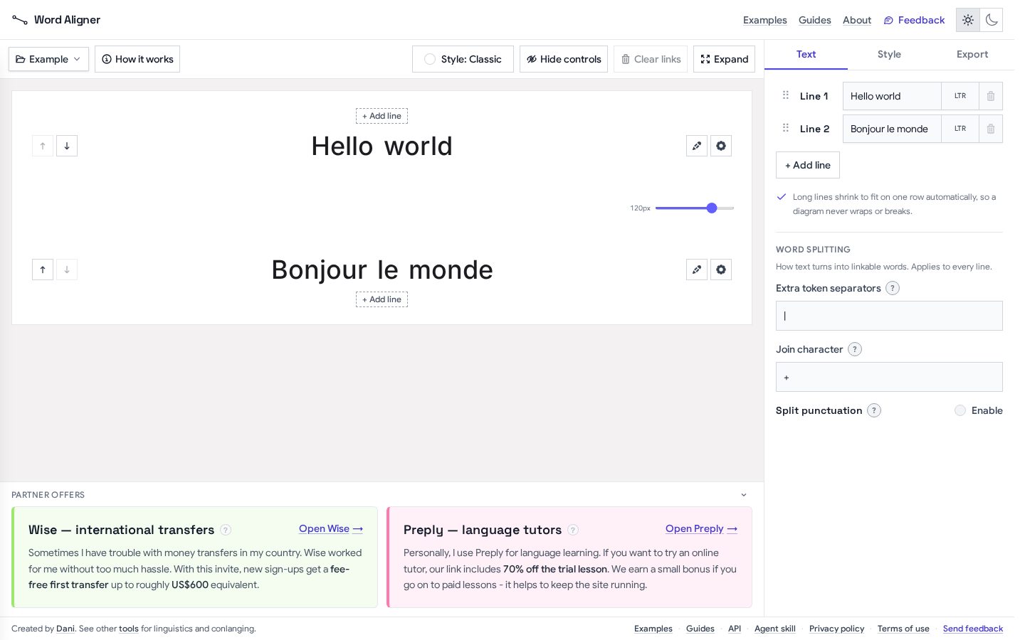 Word Aligner Homepage