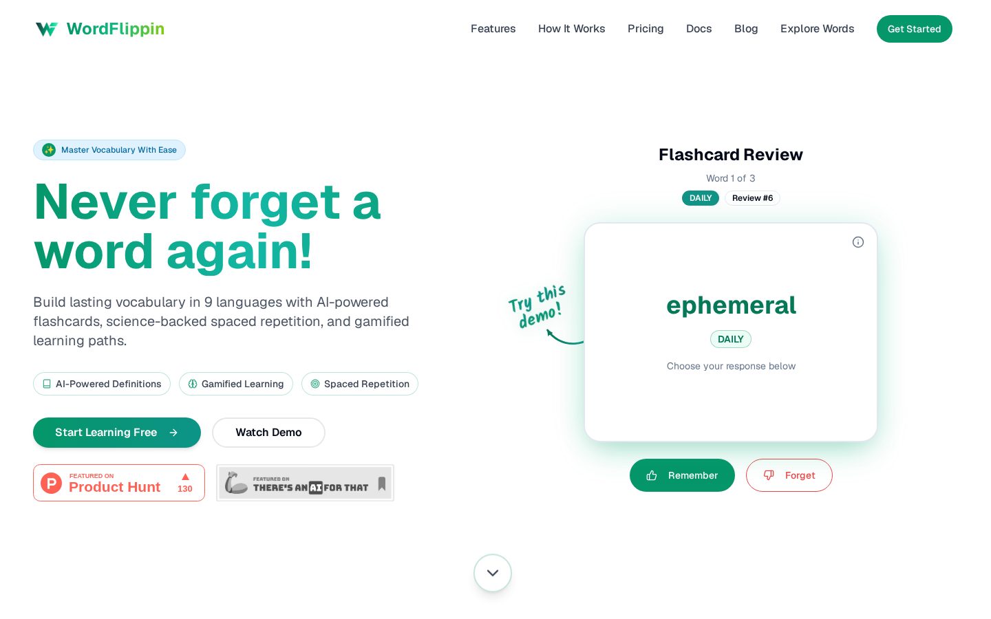 WordFlippin Homepage