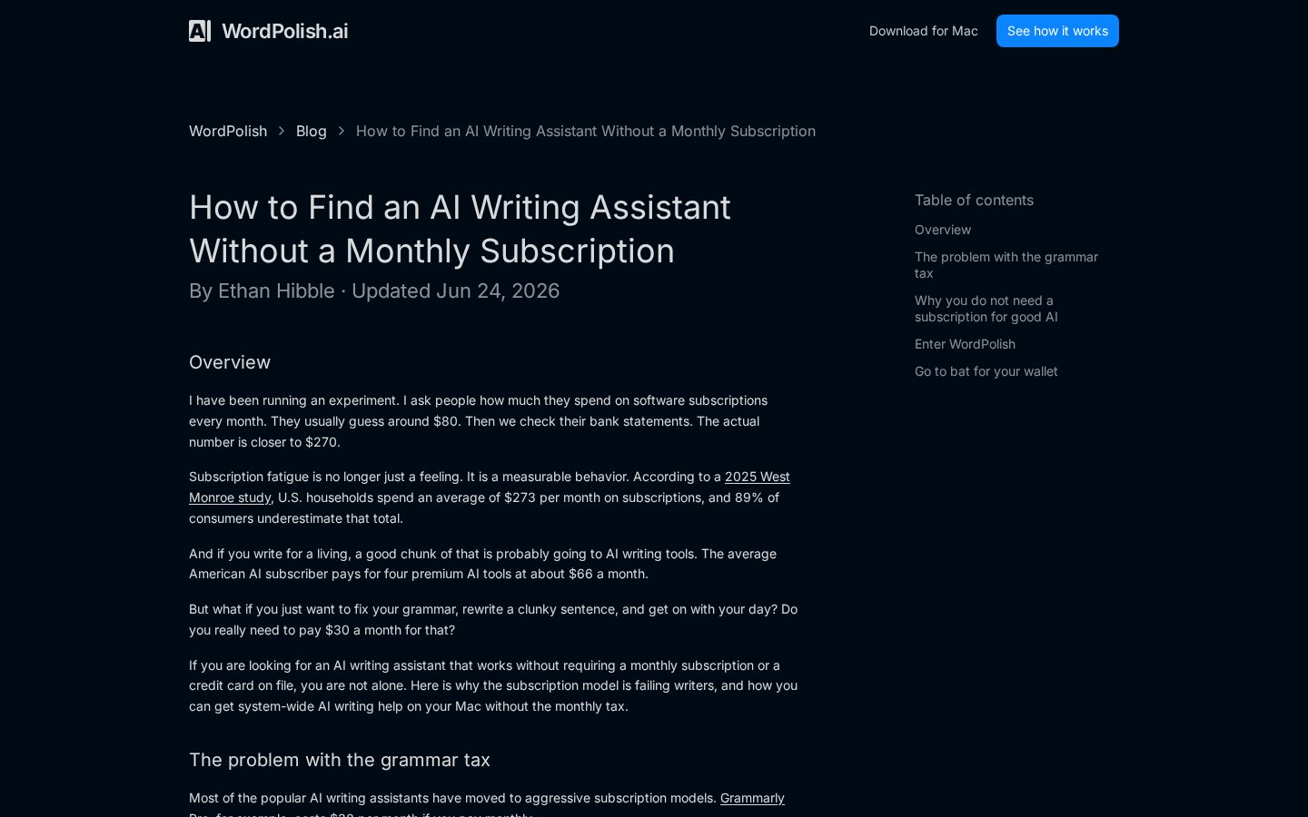 WordPolish Pricing