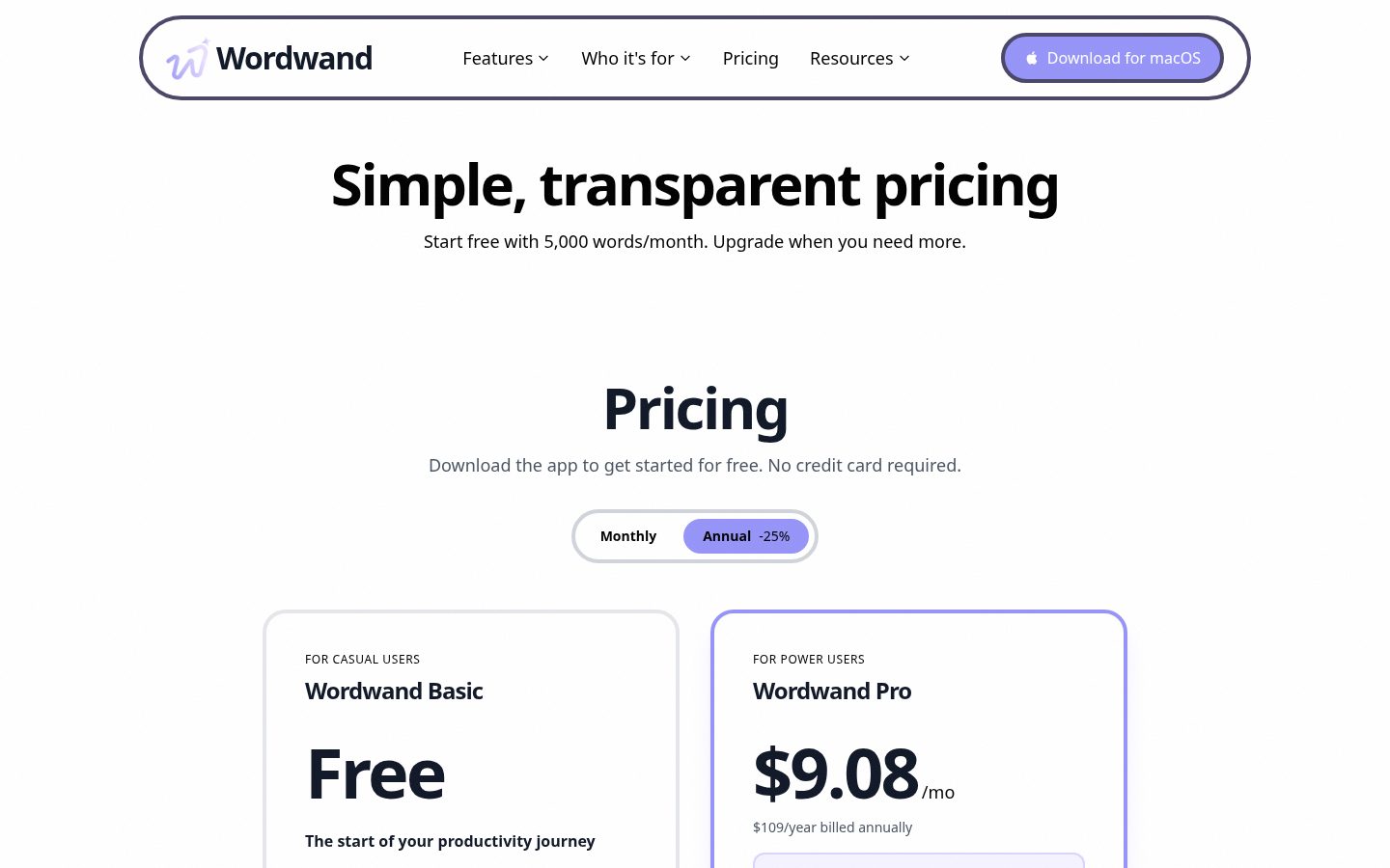 Wordwand Pricing