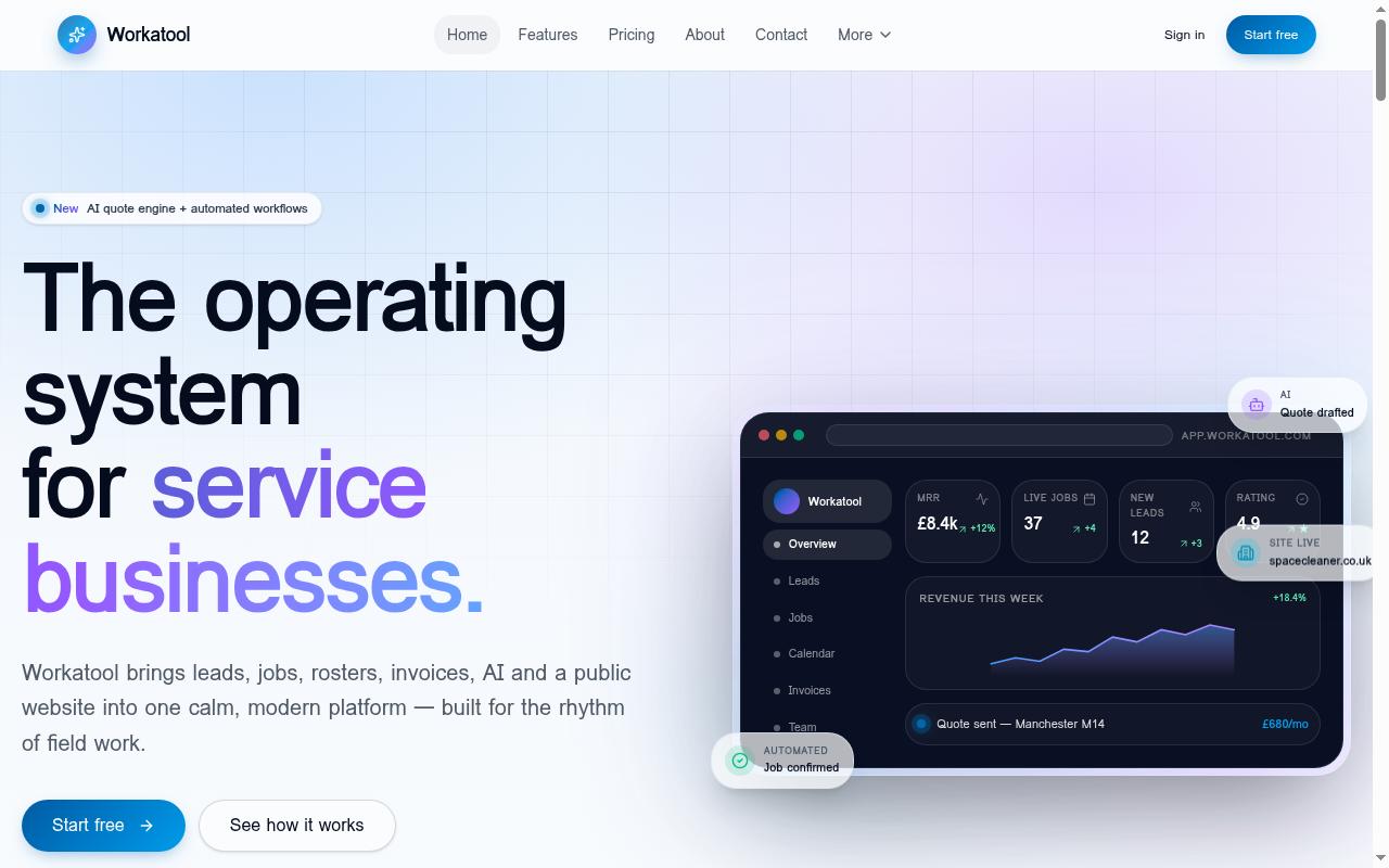Workatool Homepage
