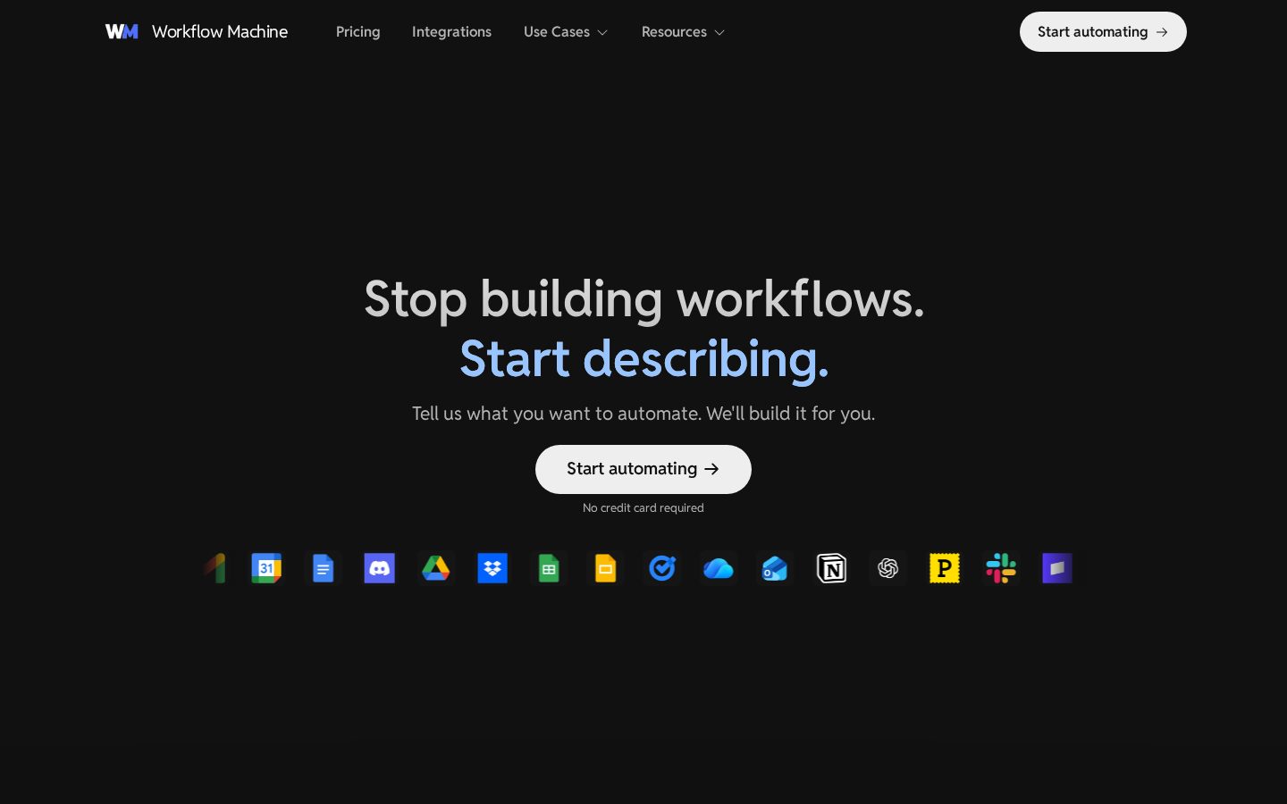 Workflow Machine Homepage