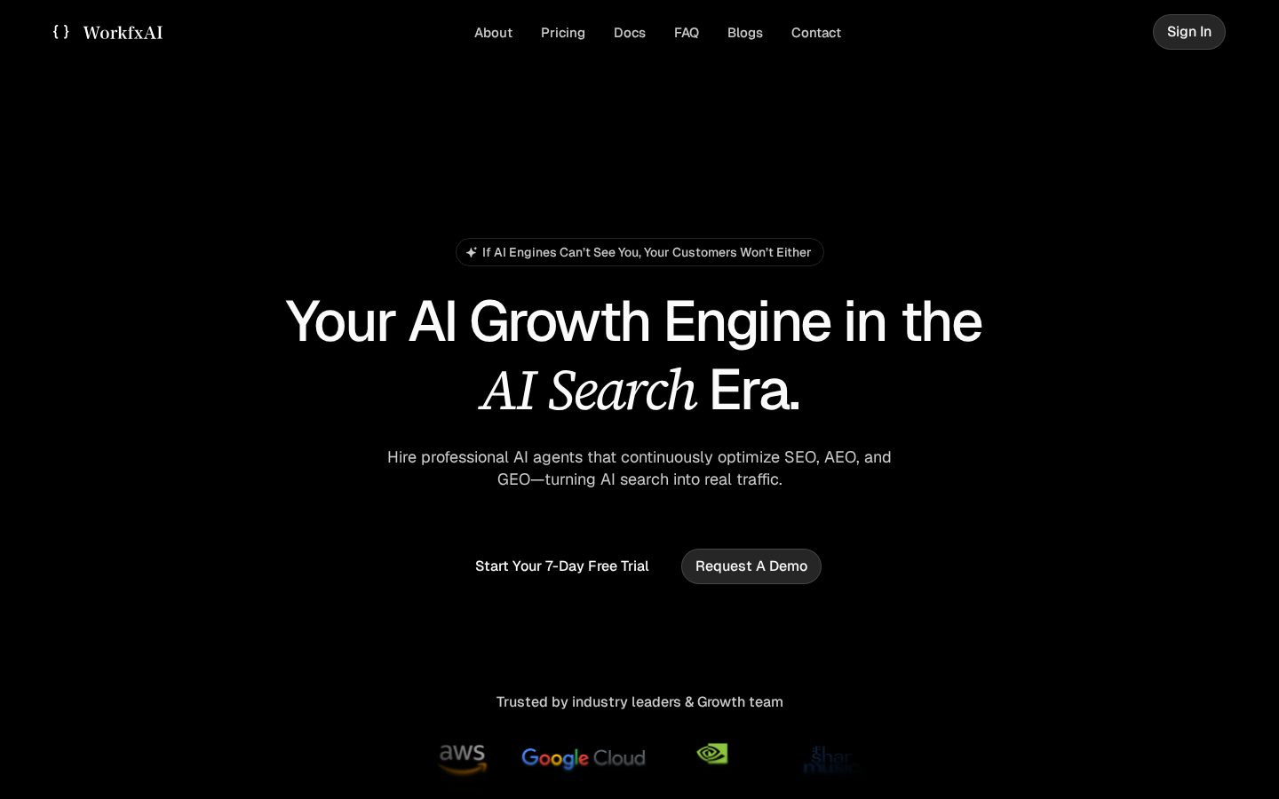 Workfx AI Homepage