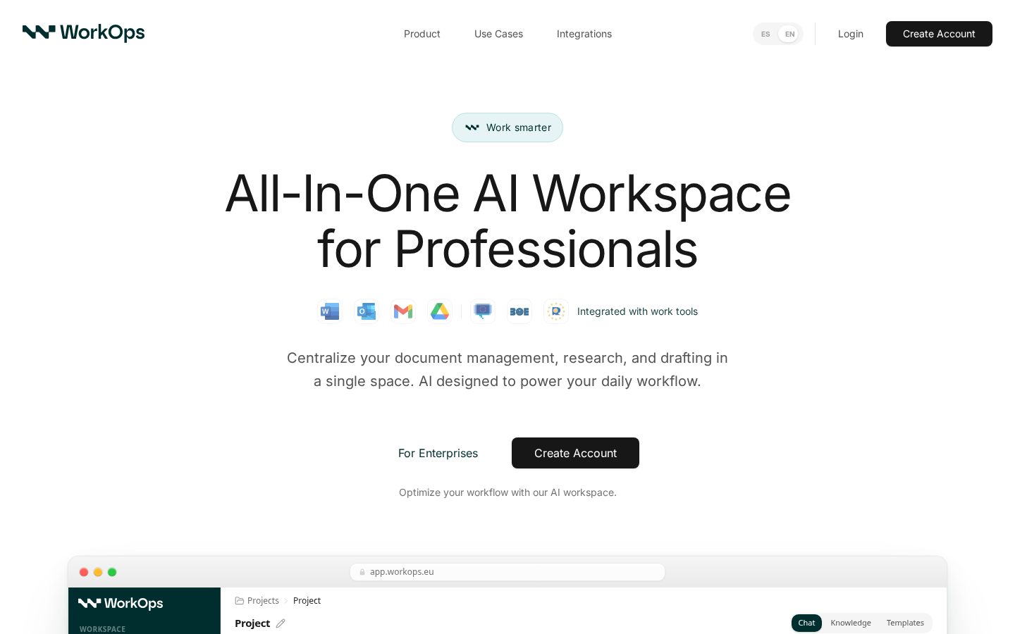 WorkOps Homepage