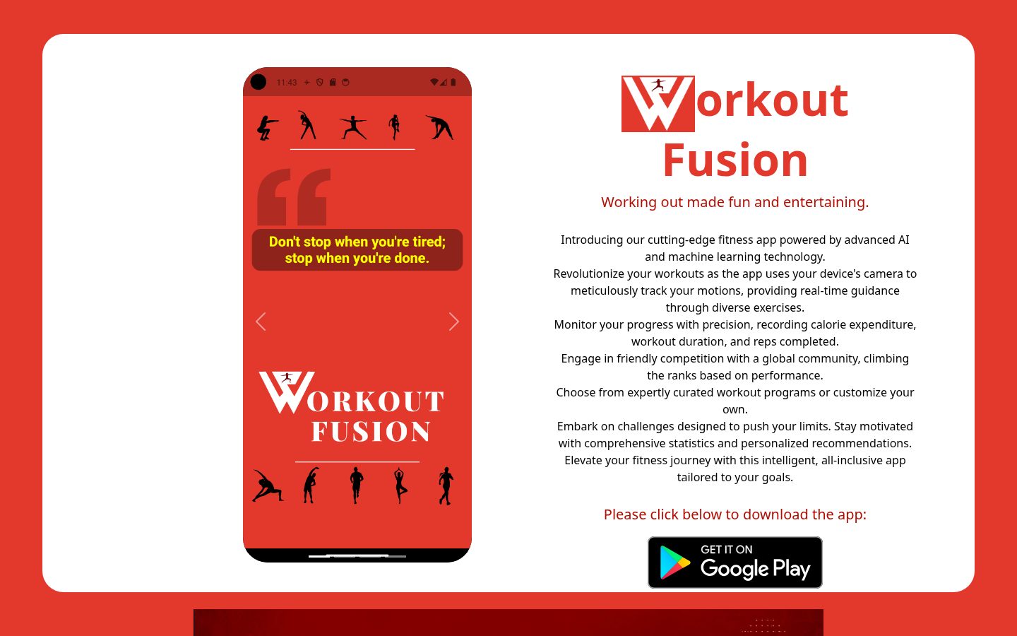 Workout Fusion Homepage