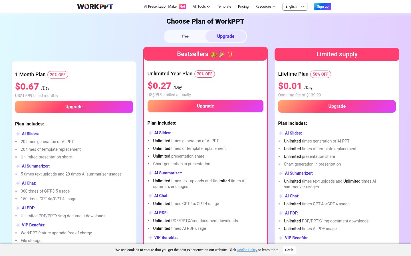 WorkPPT Pricing