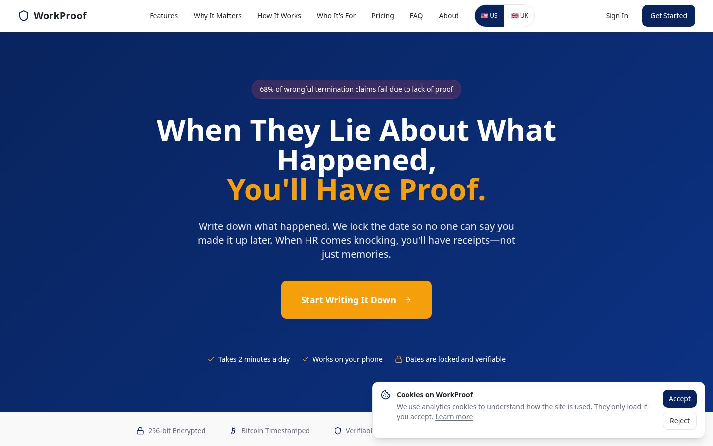 WorkProof Homepage