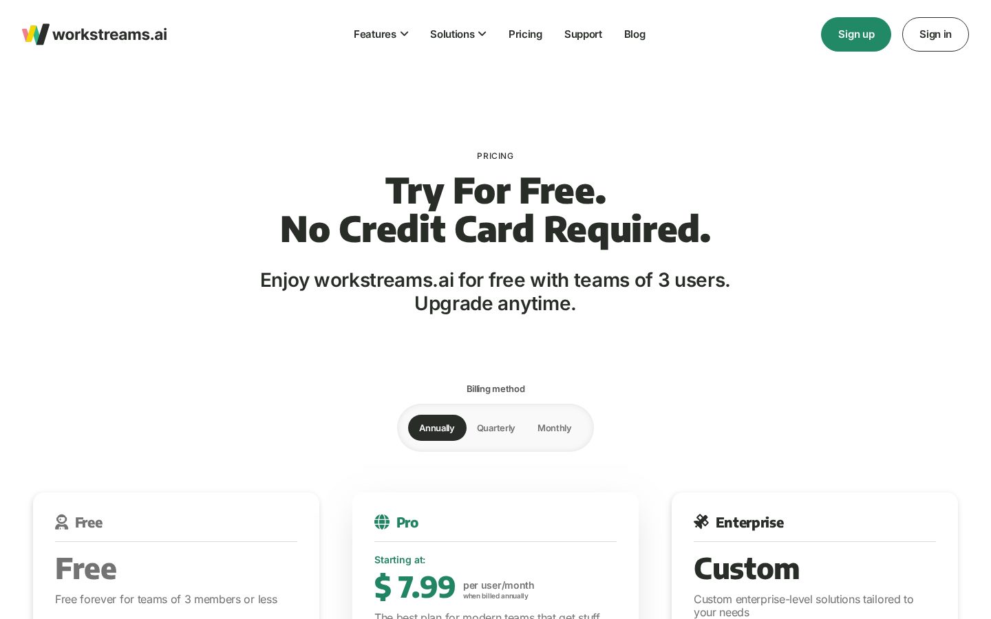 Workstreams.ai Pricing