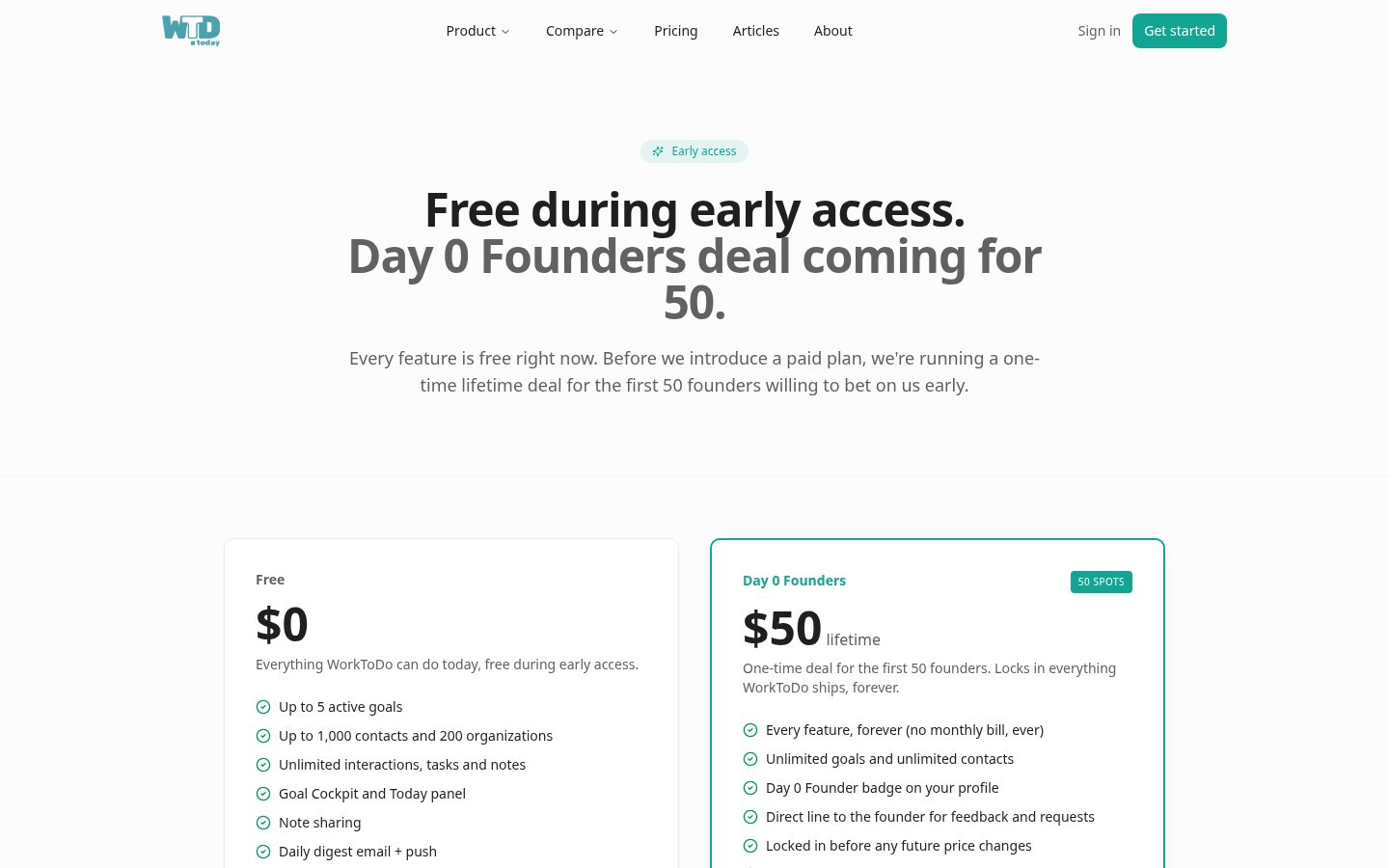 WorkToDo Pricing