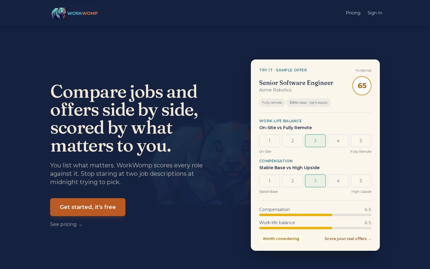 WorkWomp Homepage