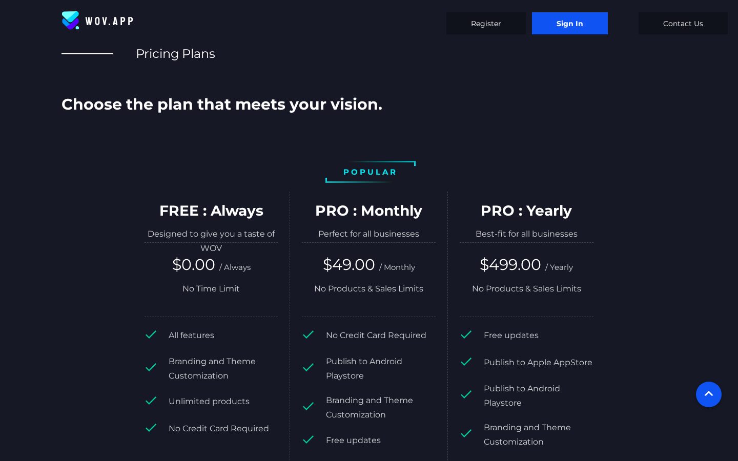 WOV.APP Pricing