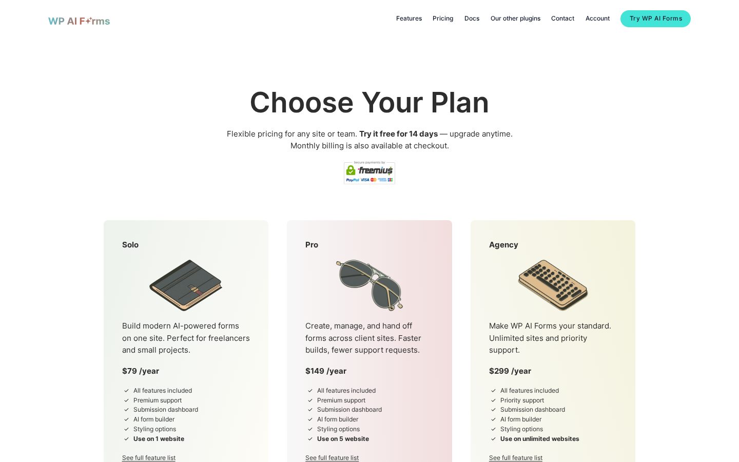 WP AI Forms Pricing