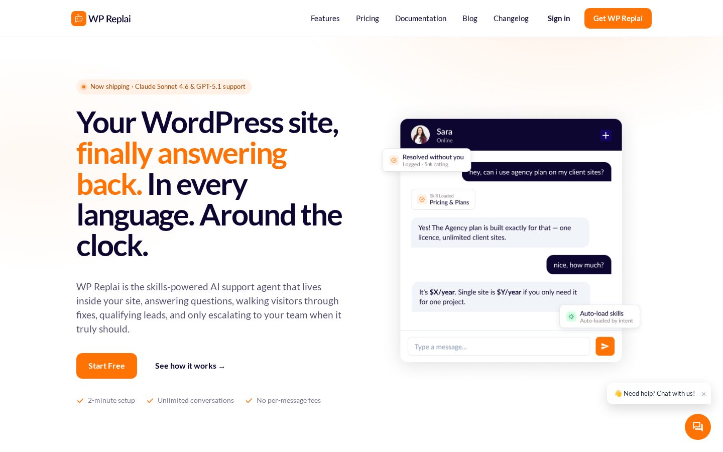 WP Replai Homepage