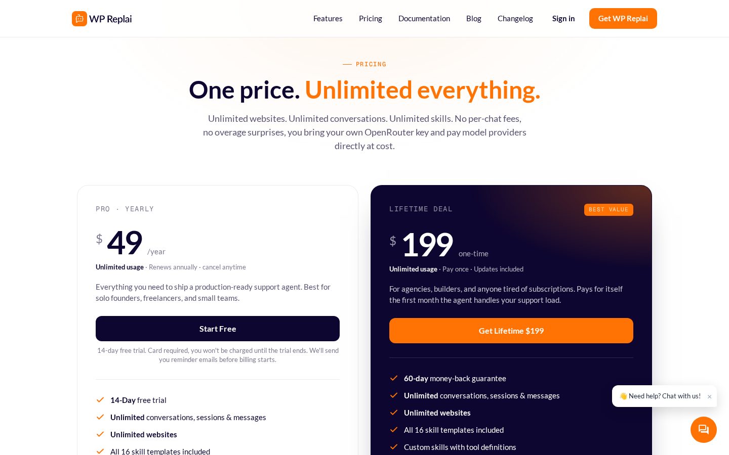 WP Replai Pricing
