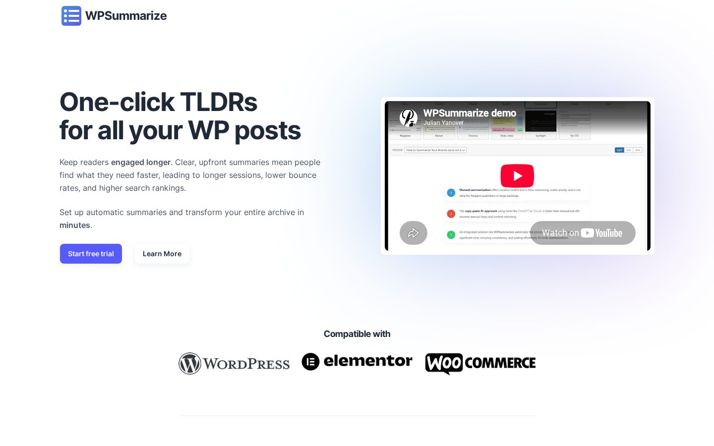 WP Summarize Homepage