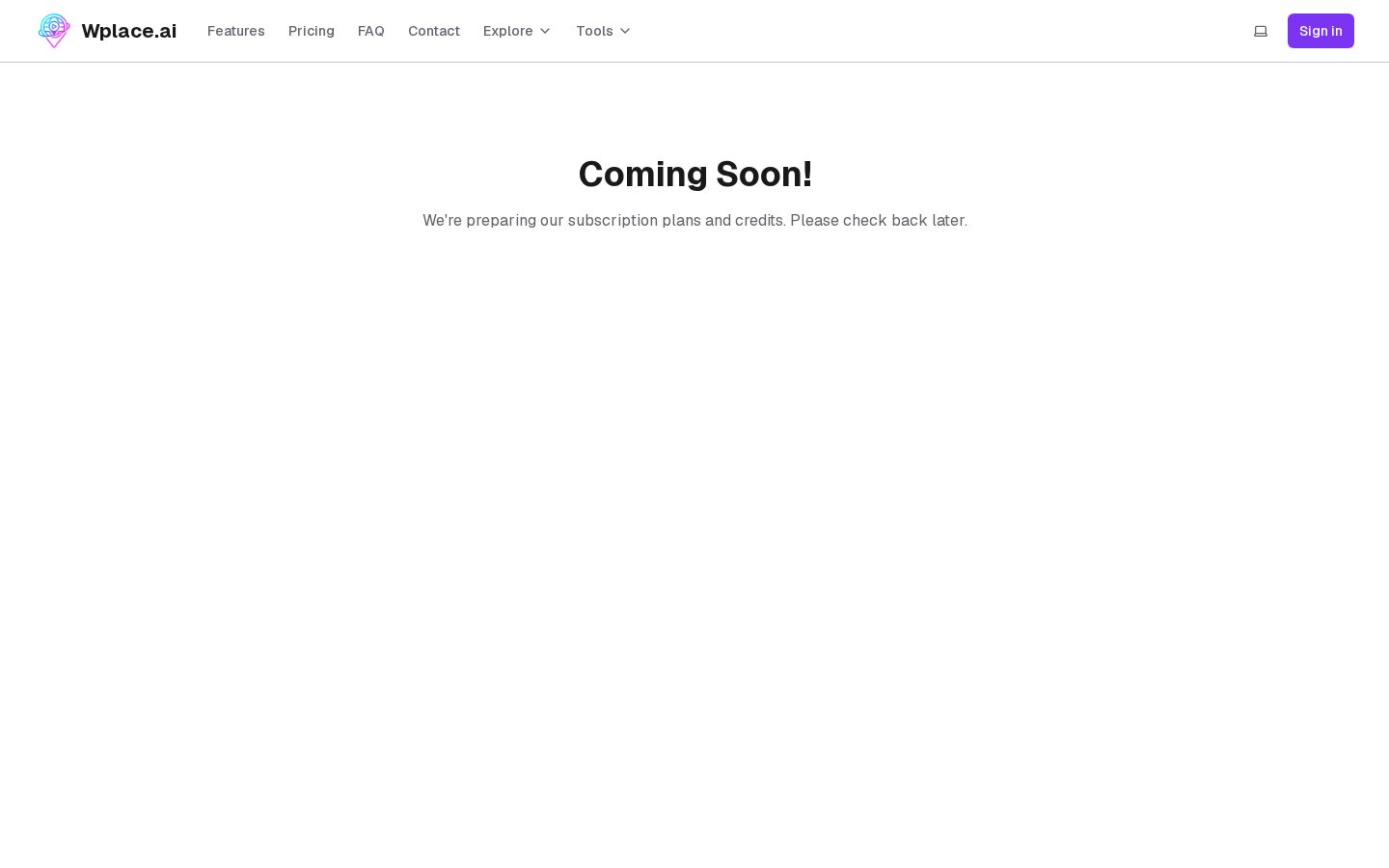 WPlace.ai Pricing