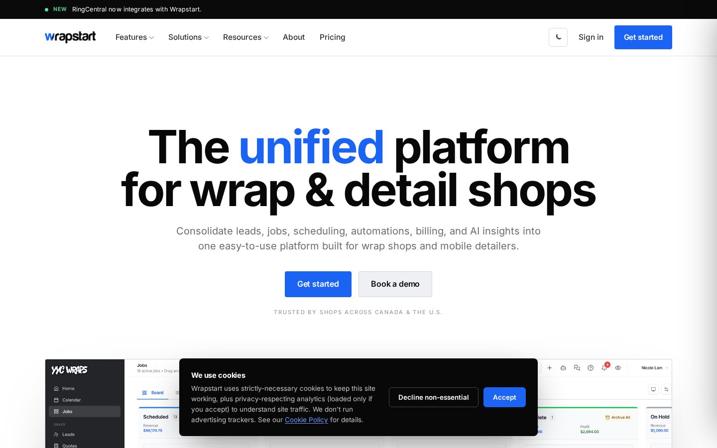 Wrapstart Homepage