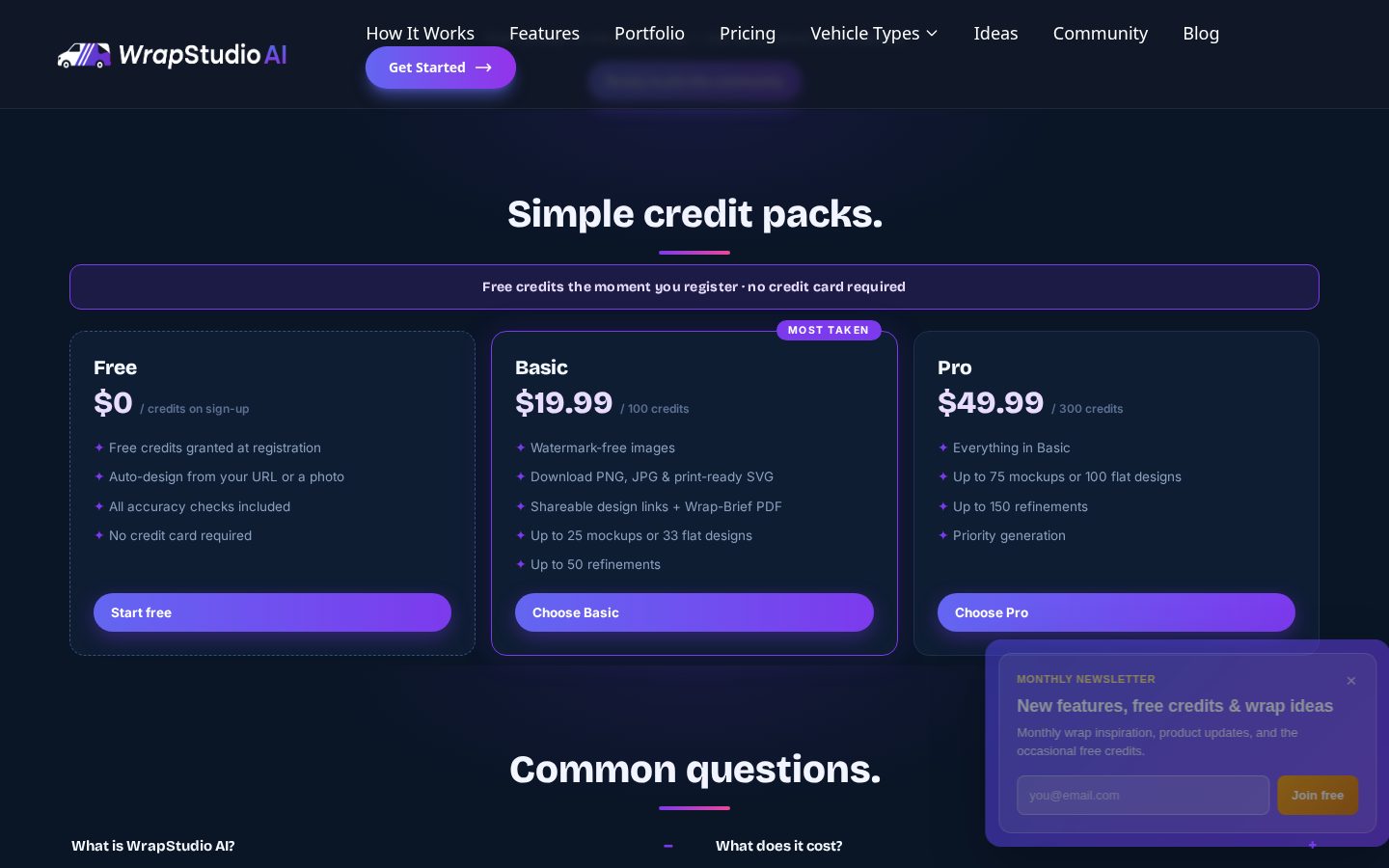WrapStudio AI Pricing