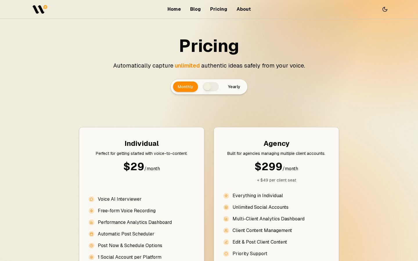 WRITA Pricing