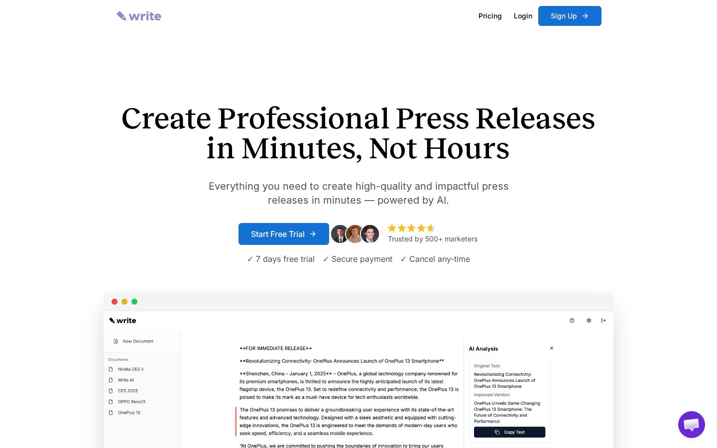 Write AI Homepage