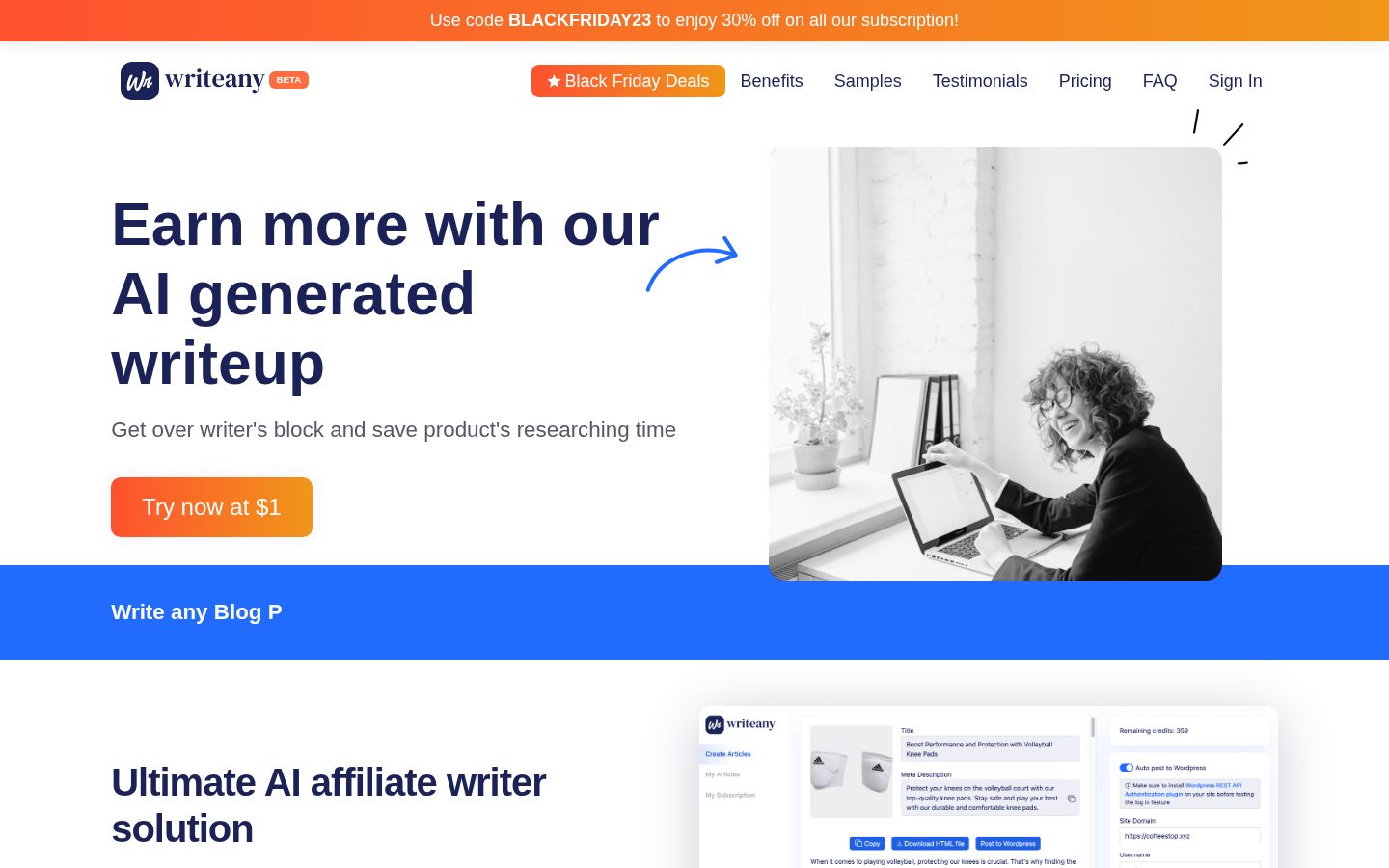 Writeany Homepage