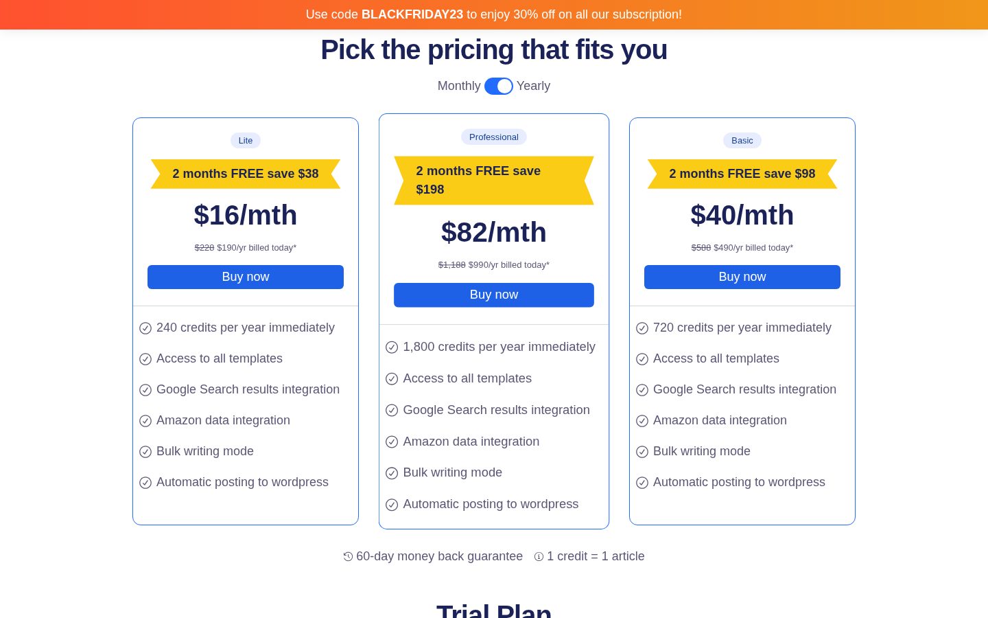 Writeany Pricing