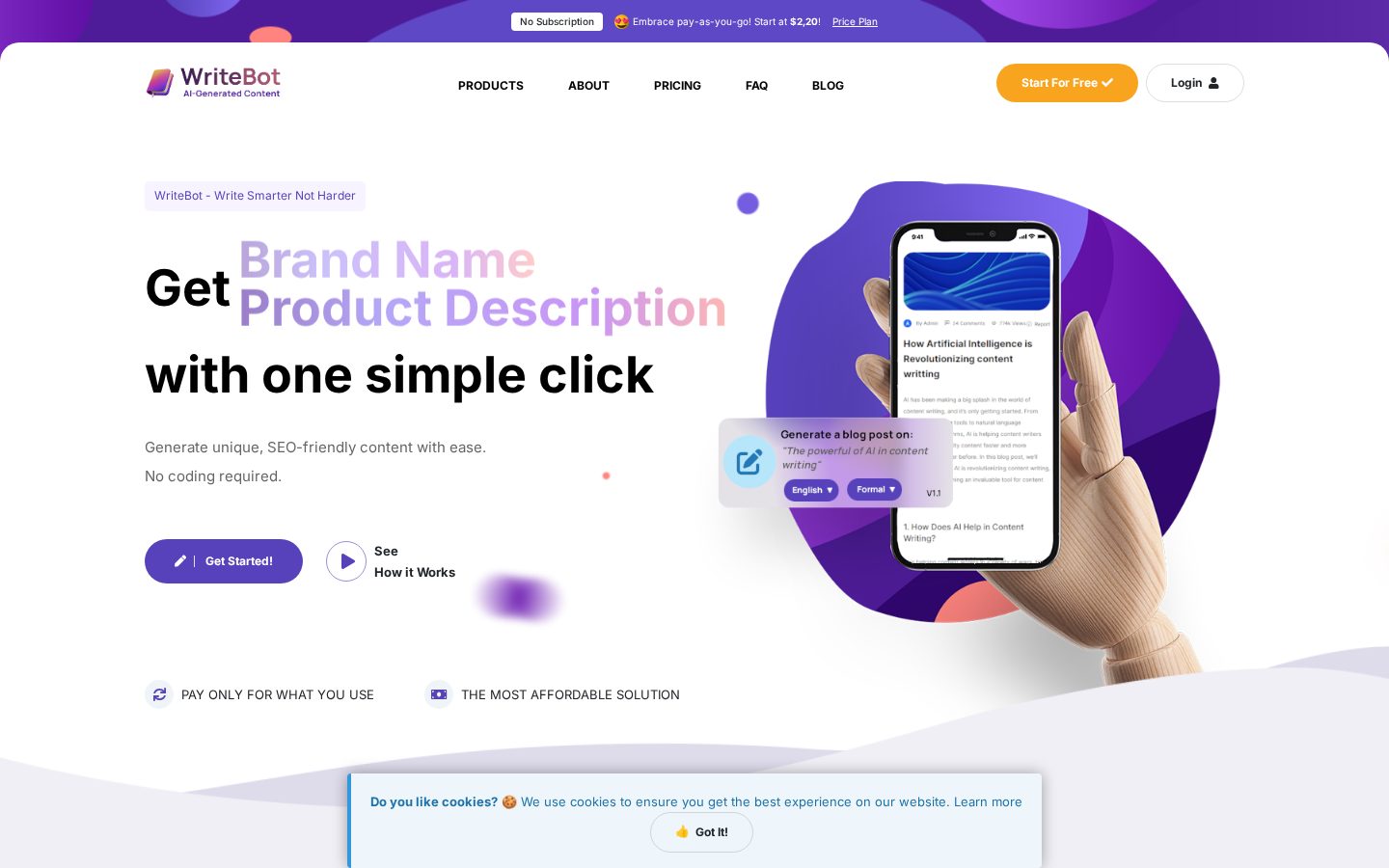 WriteBot Homepage