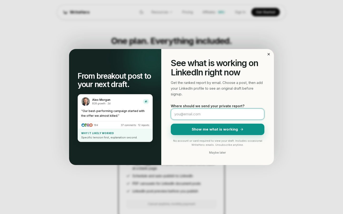 WriteHero Pricing