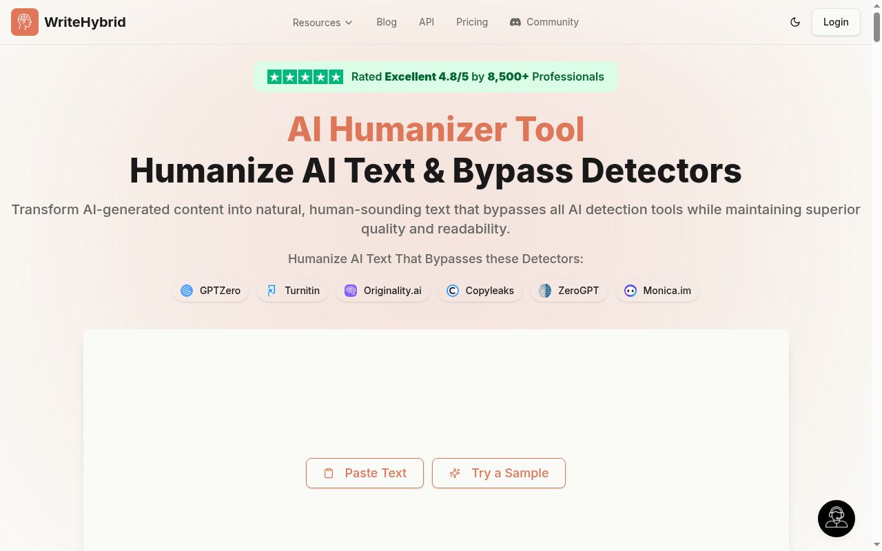 WriteHybrid homepage