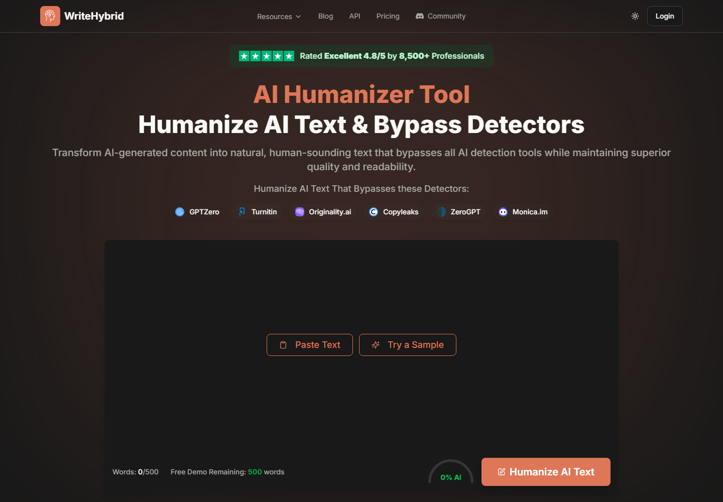WriteHybrid homepage