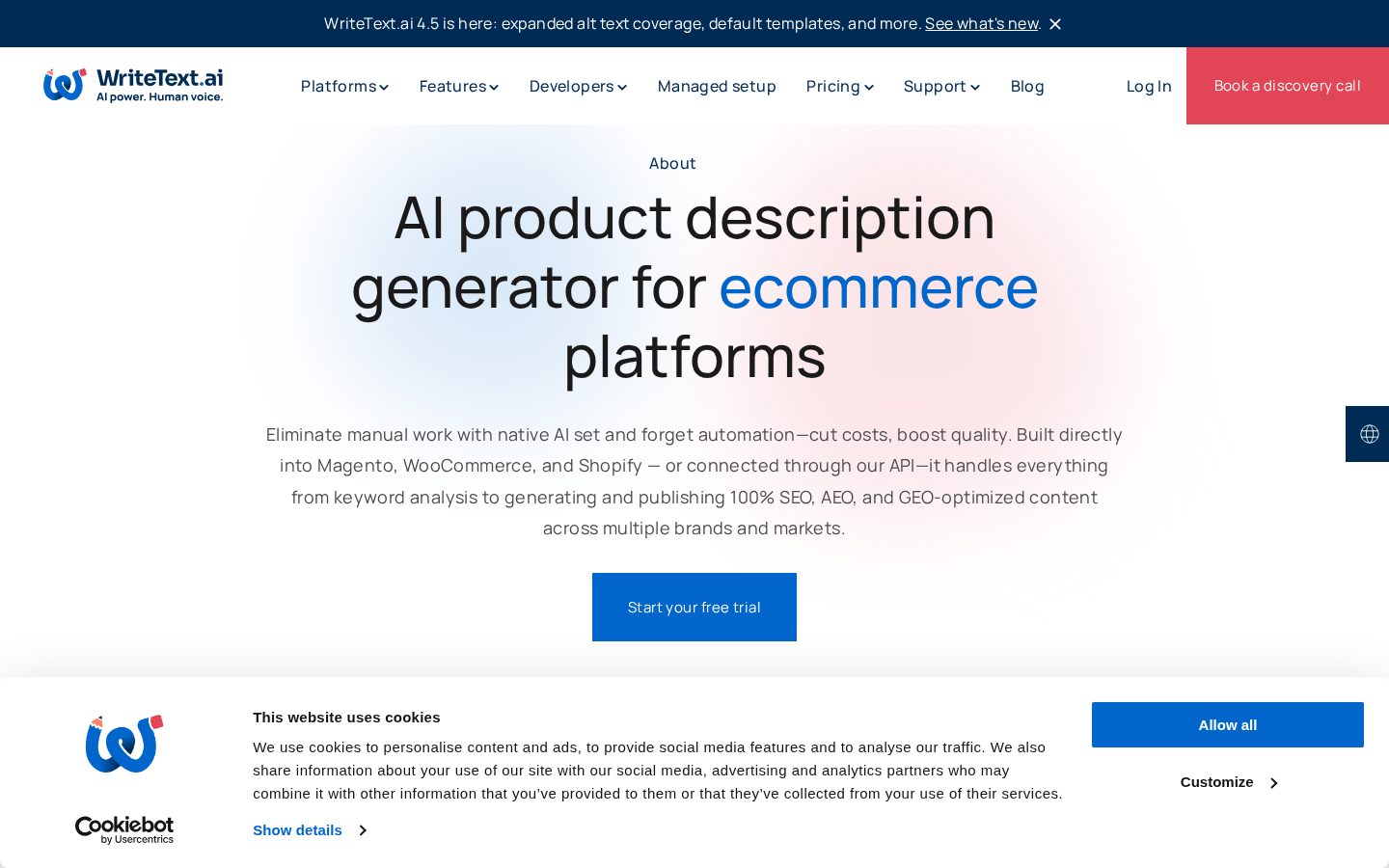 WriteText.ai Homepage