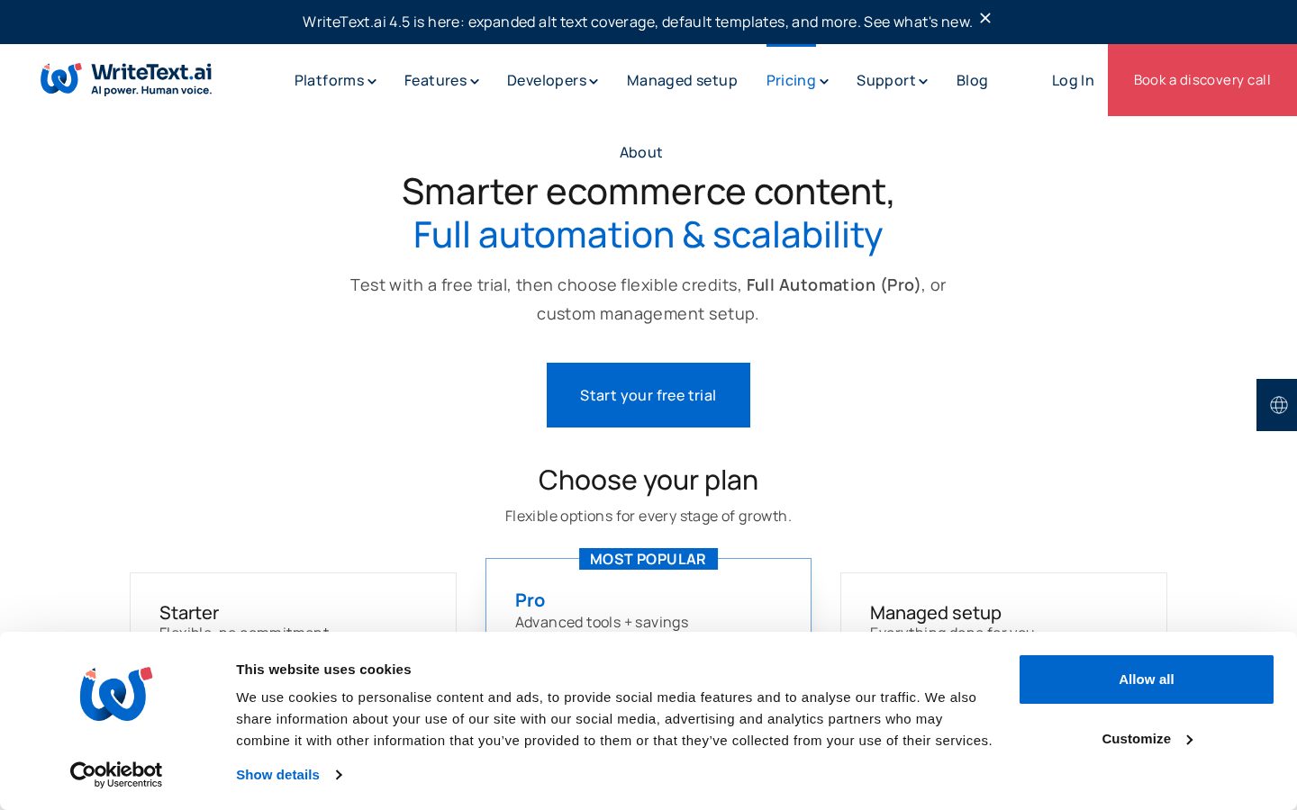 WriteText.ai Pricing