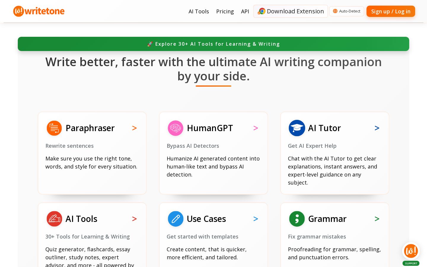 WriteTone Homepage