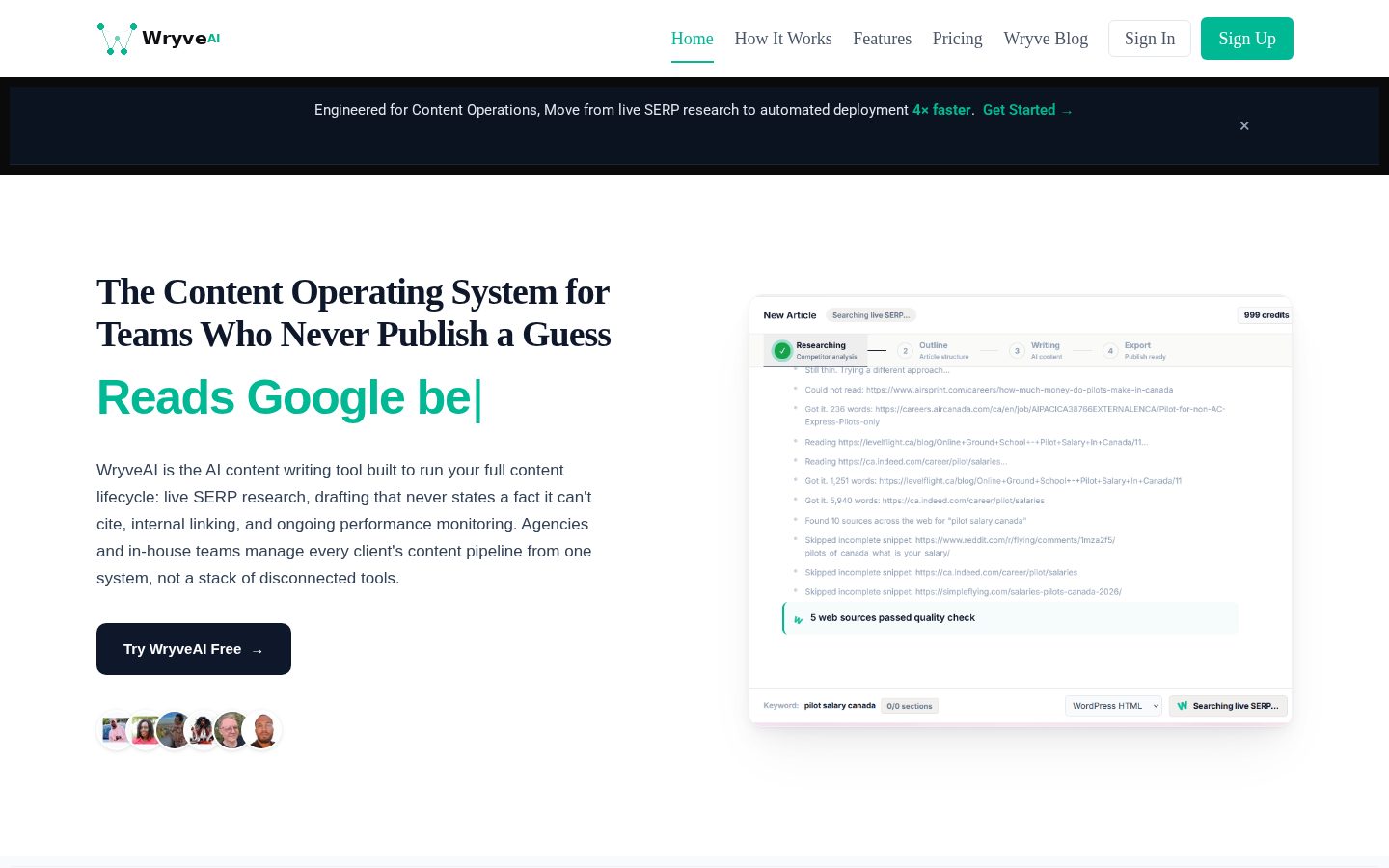 WryveAI Homepage