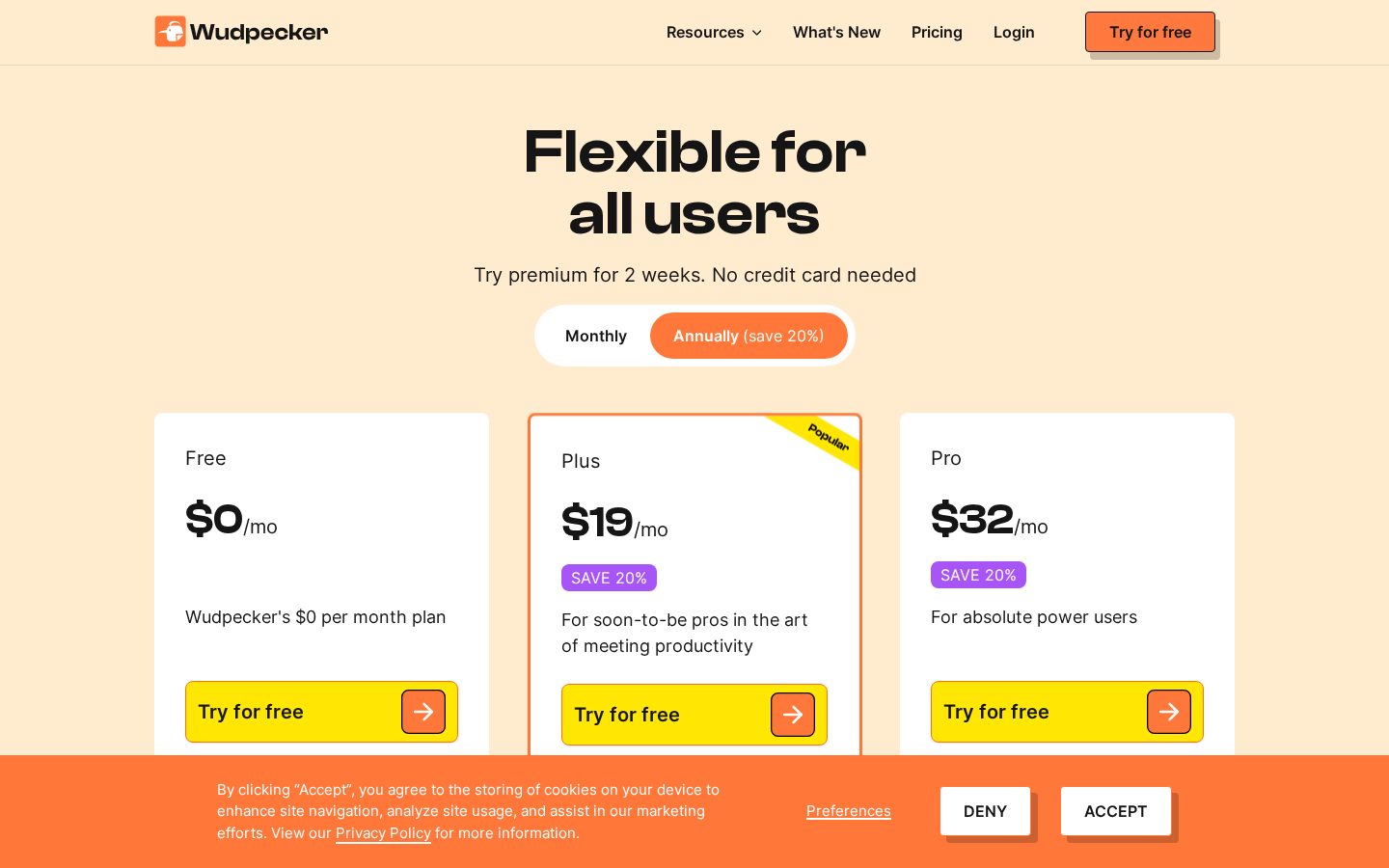 Wudpecker Pricing