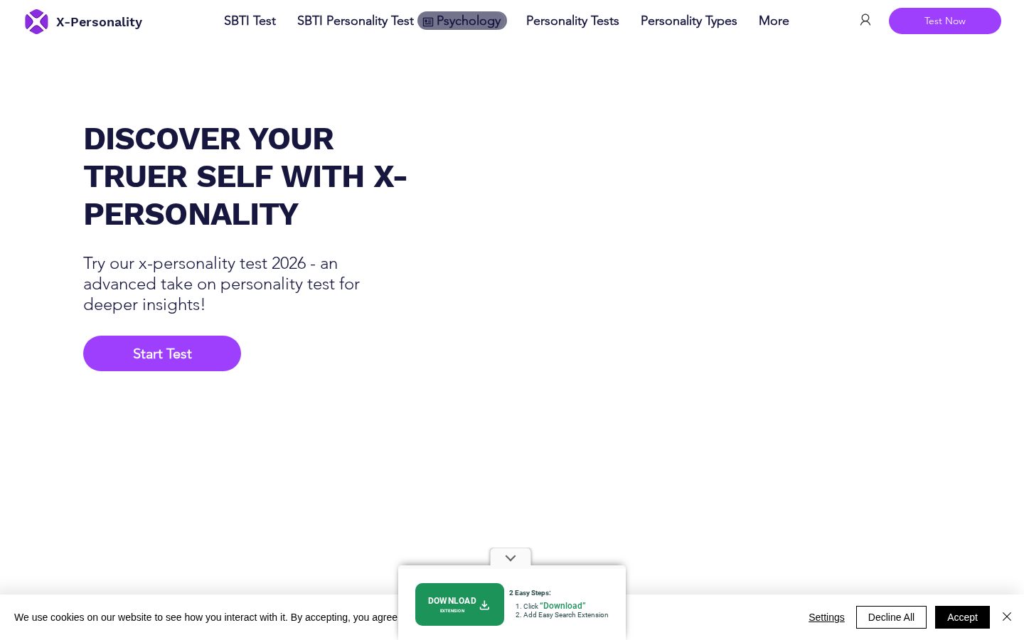 X-Personality MBTI Test Homepage