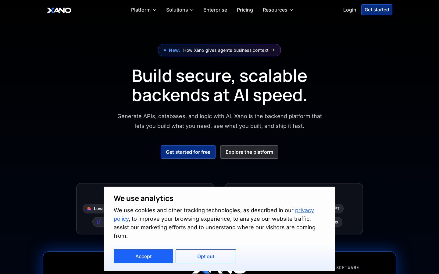 Xano 2.0 Homepage