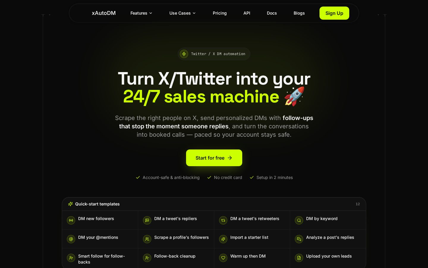 xAutoDM Homepage