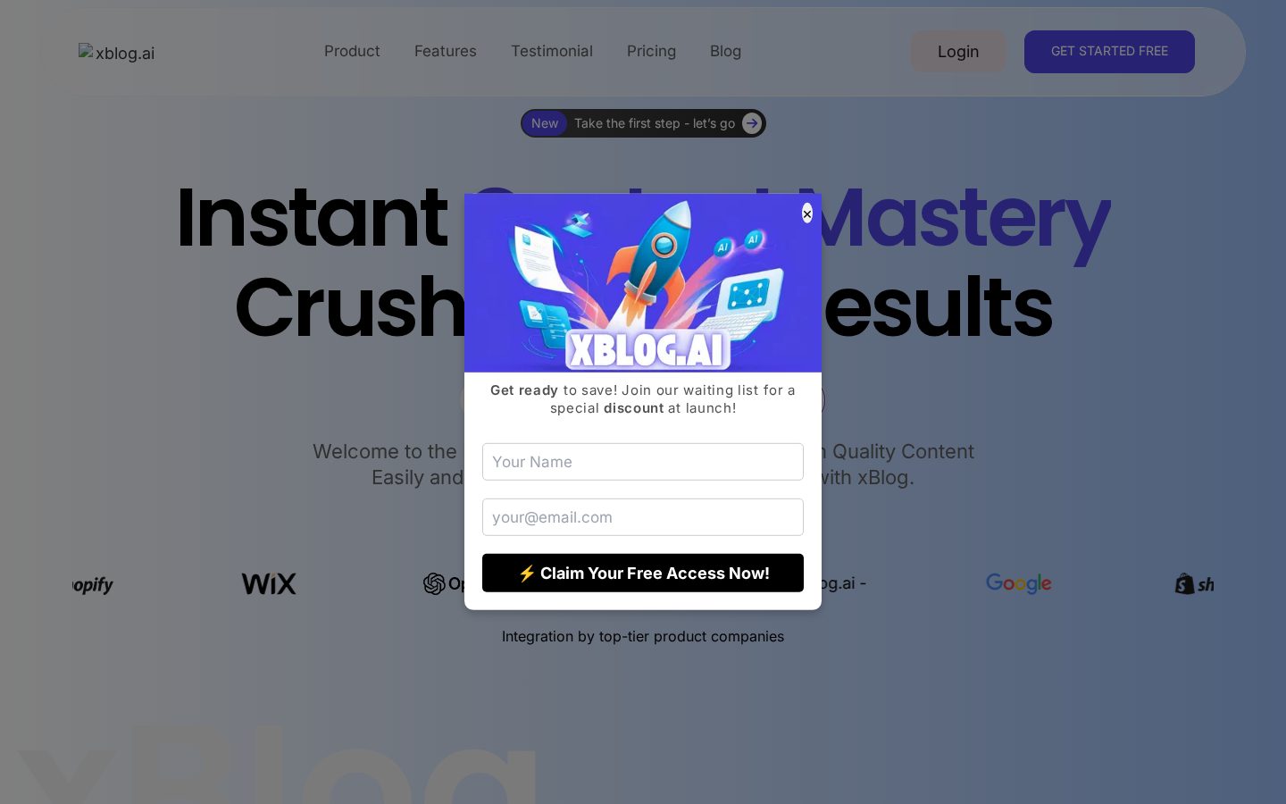 xBlog AI Homepage