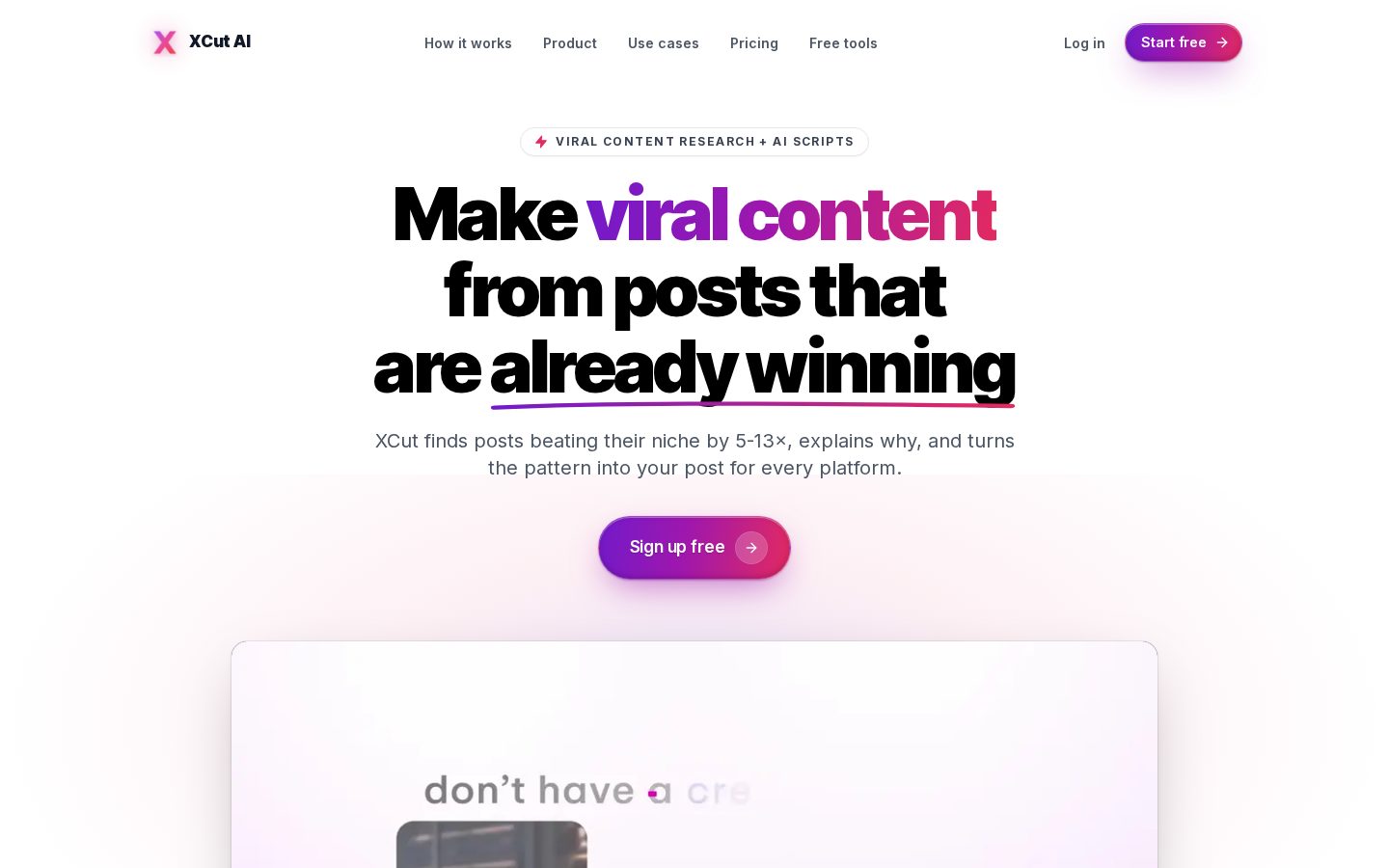 XCut AI Homepage