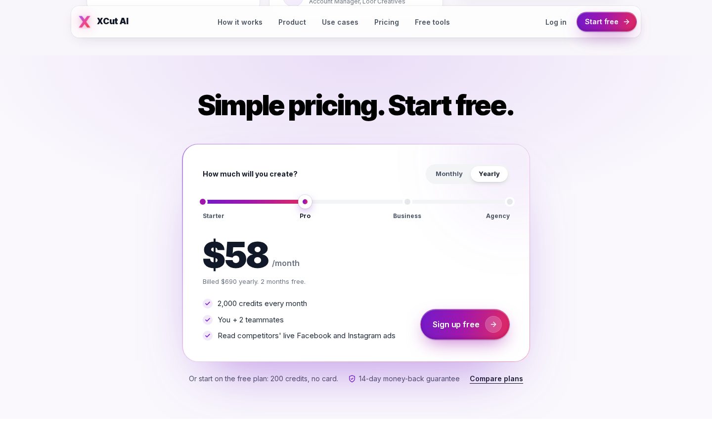 XCut AI Pricing