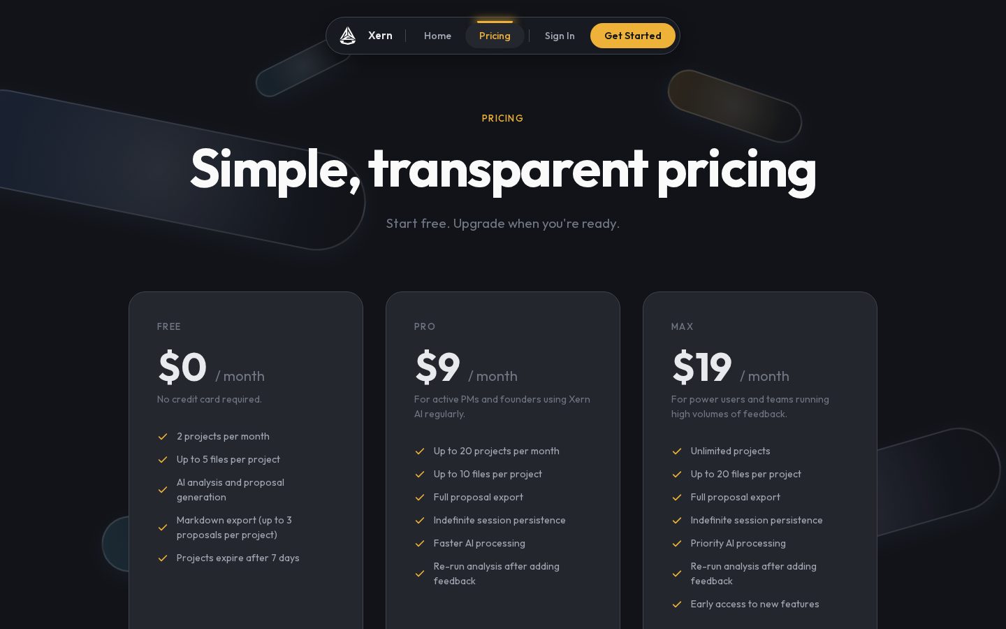 Xern AI Pricing