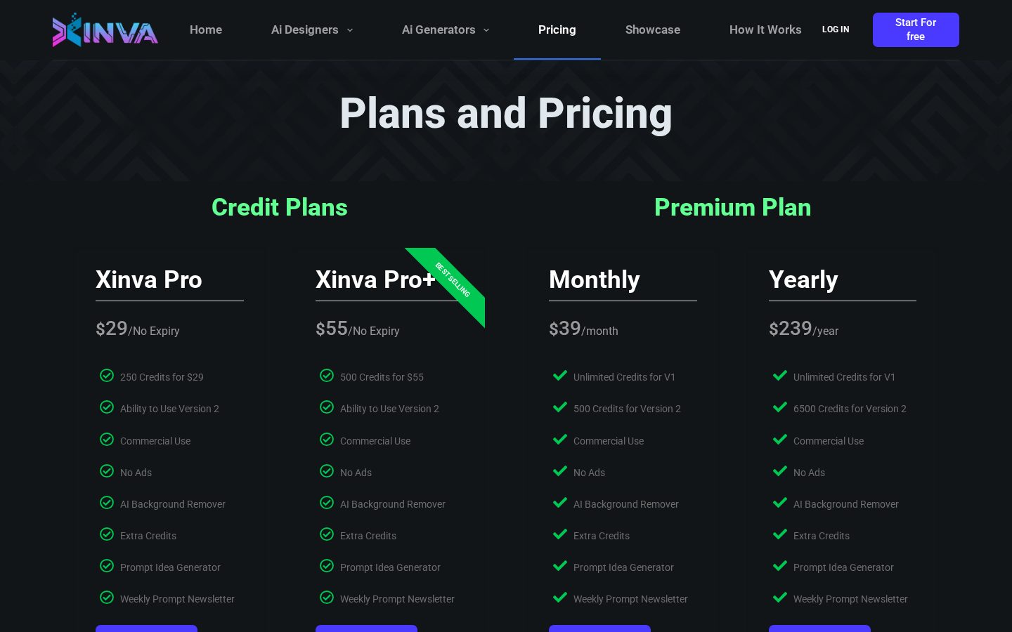 Xinva Pricing