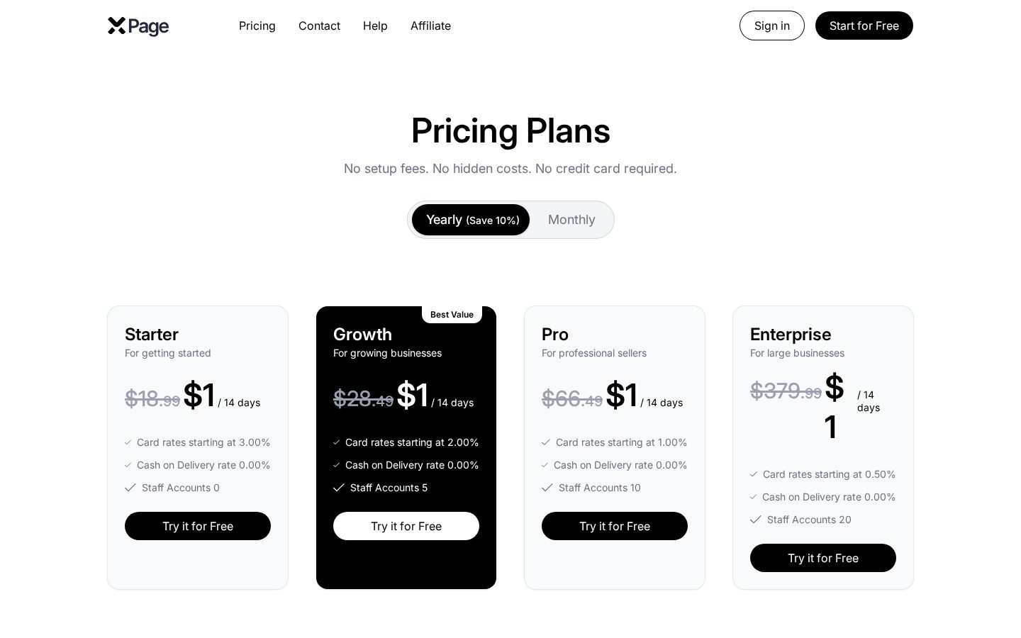 xPage Pricing