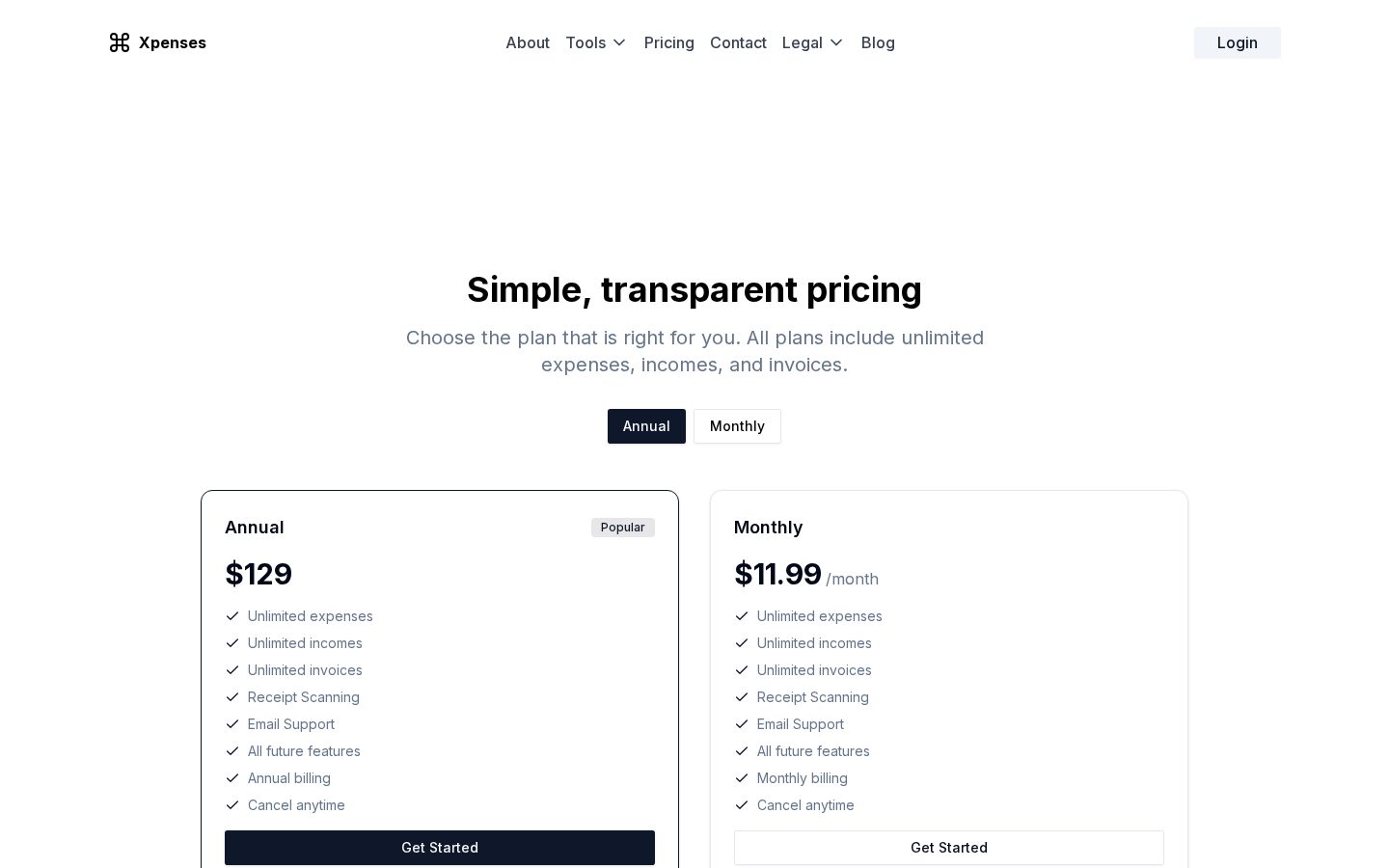 XPenses Pricing