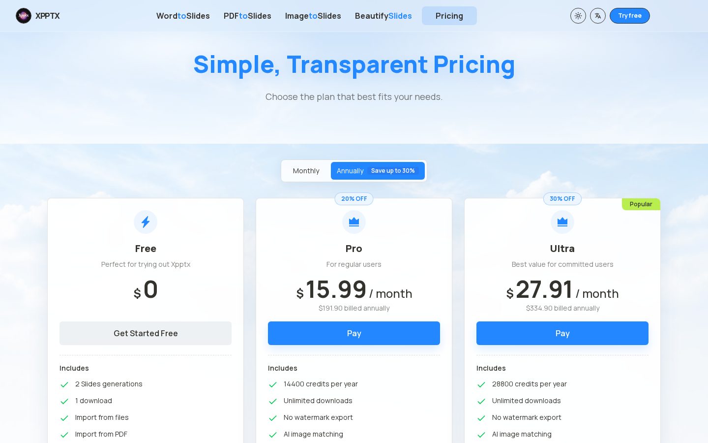 Xpptx Pricing