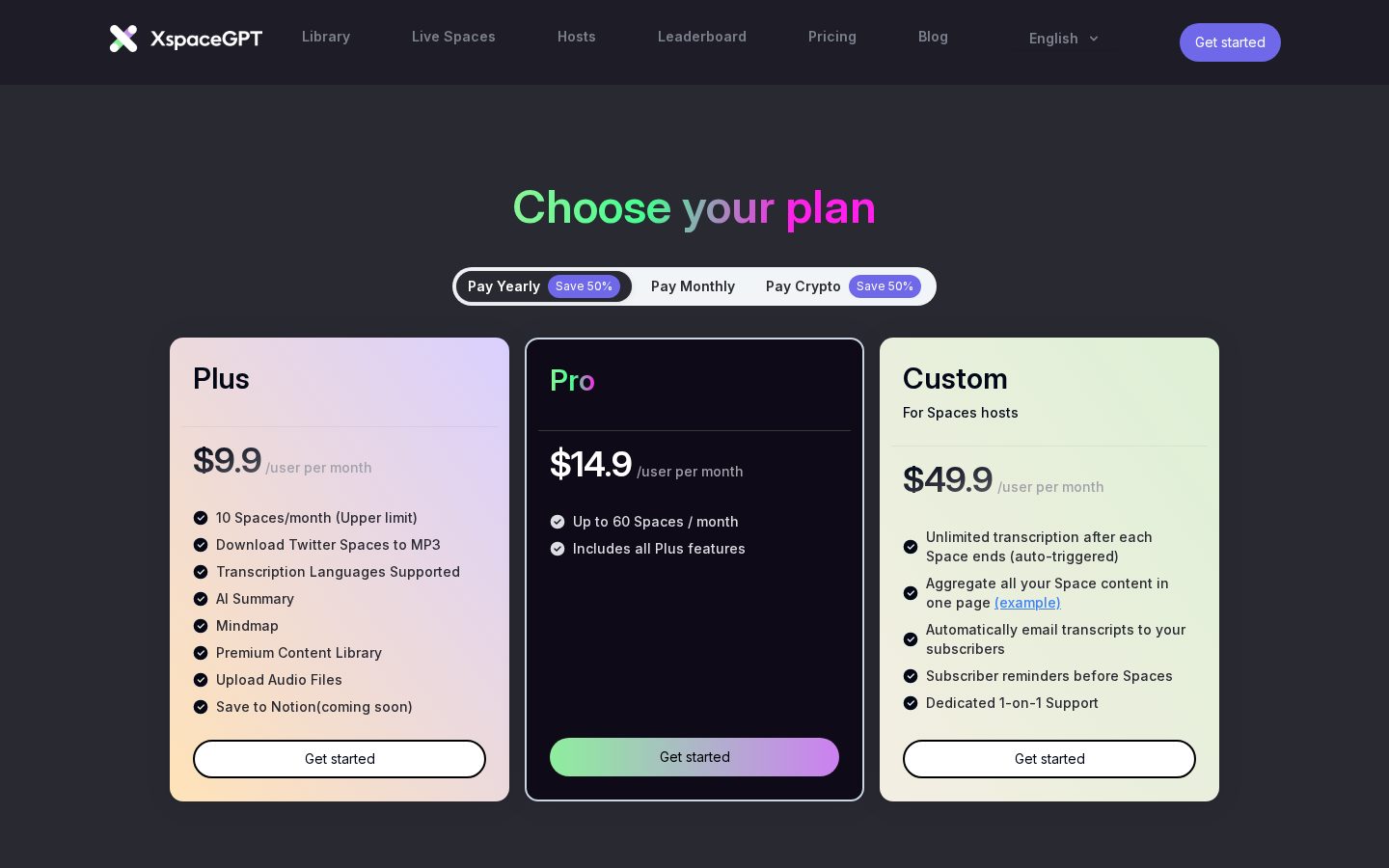 XspaceGPT Pricing
